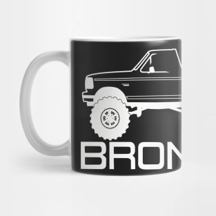 1992-1996 Ford Bronco Side Topless White Print Mug